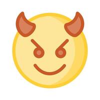 de miedo diablo con cuernos, personalizable emoji icono en de moda estilo vector