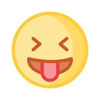 cara con lengua afuera, risa emoji , bromas emoji icono diseño vector