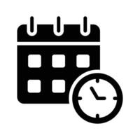 Calendar with clock, concept icon of timetable in modern style vector