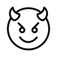 Scary devil with horns, customizable emoji icon in trendy style vector