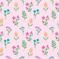 Seamless pattern with Decorative flowers in pink vector