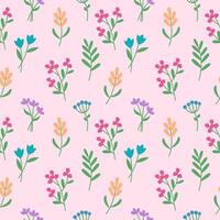 Seamless pattern with Decorative flowers in pink vector