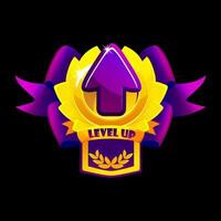 Level UP award badge, Medal of the achievement with an arrow. vector