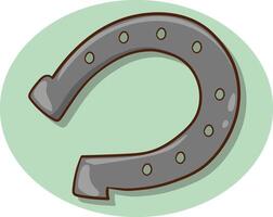 Horseshoe icon isolated on white background. Flat cartoon style illustration. vector