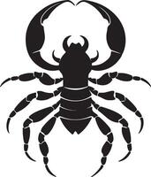 Scorpion Silhouette Illustration White Background vector