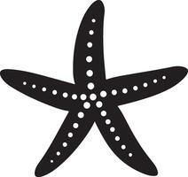 Star Fish Silhouette Illustration White Background vector