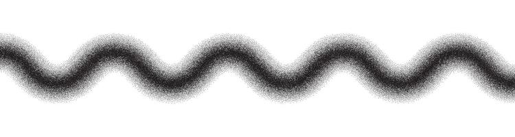 Noise zigzag line. Grain curvy wave stripe of dots. Stipple gradient pattern ripple. vector