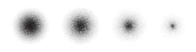 Grain spray gradient. Round noise effect. Dot pattern dissolves. Stipple texture. vector