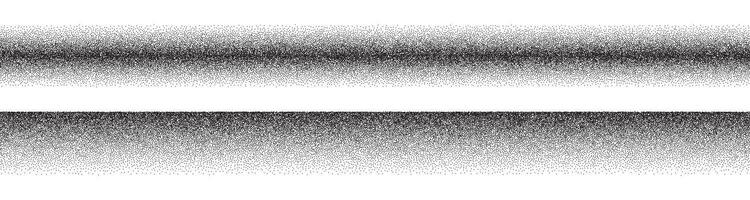 Noise gradient strip. Grain gradation line. Dot pattern texture. Grunge sand dust. vector