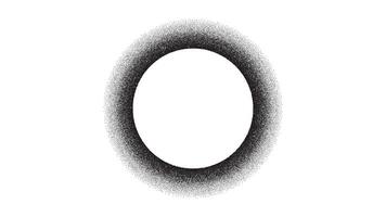 Noise gradient circle frame. Dot texture border. Round grain pattern shape. Isolated halftone figure on a white background. vector