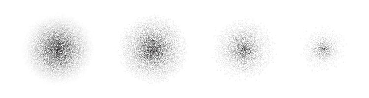 Grain spray gradient. Round noise effect. Dot pattern dissolves. Stipple texture. vector