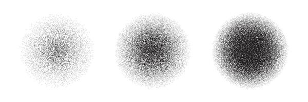 Spray noise gradient. Grainy round brush. Dot dissolve effect. Black stipple pattern. vector