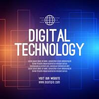 digital tecnología social enviar bandera rebaja modelo naranja azul fondo, resumen ciber información comunicación, innovación futuro tecnología datos, Internet red conexión, ai grande datos ilustración vector