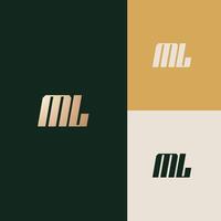 ML logo design image vector