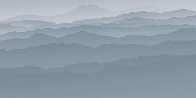 abstract mountain ranges graphic with fog on rectangle background illustration have blank space. vector