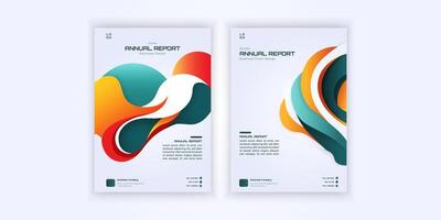 business report cover, wavy design background, simple design with attractive colors vector