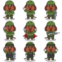 Dog Soldier set vector