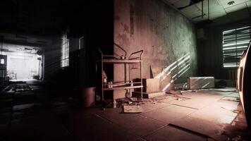 Set up view of dark room abandoned in the Psychiatric Hospital video