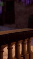 A balcony with a railing in the middle of it video