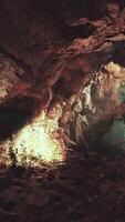 A cave filled with lots of cave like formations video