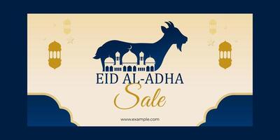 Gradient eid al-adha sale banner vector