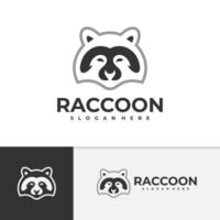 Raccoon logo template, Creative Raccoon head logo design concepts vector