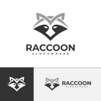 Raccoon logo template, Creative Raccoon head logo design concepts vector