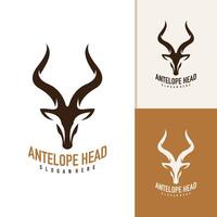 Antelope head logo design . Antelope illustration logo concept vector