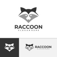 Raccoon logo template, Creative Raccoon head logo design concepts vector