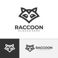 Raccoon logo template, Creative Raccoon head logo design concepts vector