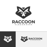 Raccoon logo template, Creative Raccoon head logo design concepts vector