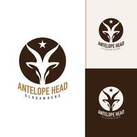 Antelope head logo design . Antelope illustration logo concept vector