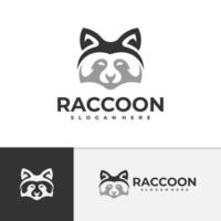 Raccoon logo template, Creative Raccoon head logo design concepts vector