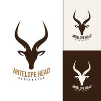Antelope head logo design . Antelope illustration logo concept vector