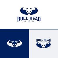 Bull head logo design . Bull illustration logo concept vector