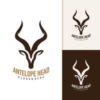 Antelope head logo design . Antelope illustration logo concept vector