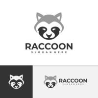 Raccoon logo template, Creative Raccoon head logo design concepts vector