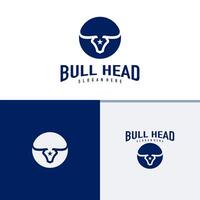 Bull head logo design . Bull illustration logo concept vector