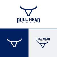 Bull head logo design . Bull illustration logo concept vector