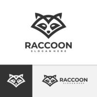 Raccoon logo template, Creative Raccoon head logo design concepts vector