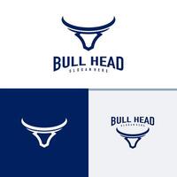 Bull head logo design . Bull illustration logo concept vector