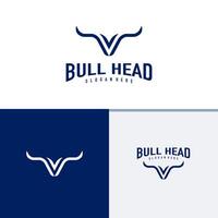 Bull head logo design . Bull illustration logo concept vector