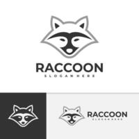 Raccoon logo template, Creative Raccoon head logo design concepts vector