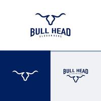 Bull head logo design . Bull illustration logo concept vector