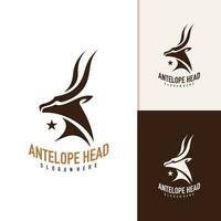 Antelope head logo design . Antelope illustration logo concept vector