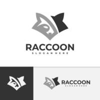 Raccoon logo template, Creative Raccoon head logo design concepts vector