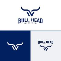 Bull head logo design . Bull illustration logo concept vector