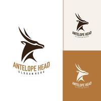 Antelope head logo design . Antelope illustration logo concept vector