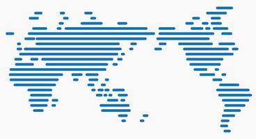 Horizon strip line world map on white background. vector