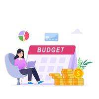 presupuesto planificación, Finanzas administración ilustración. vector